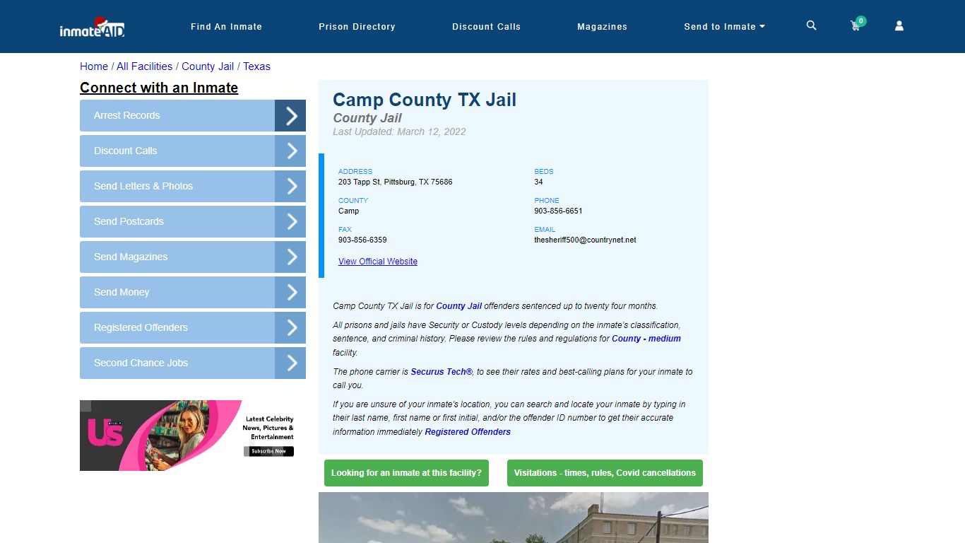 Camp County TX Jail - Inmate Locator - Pittsburg, TX